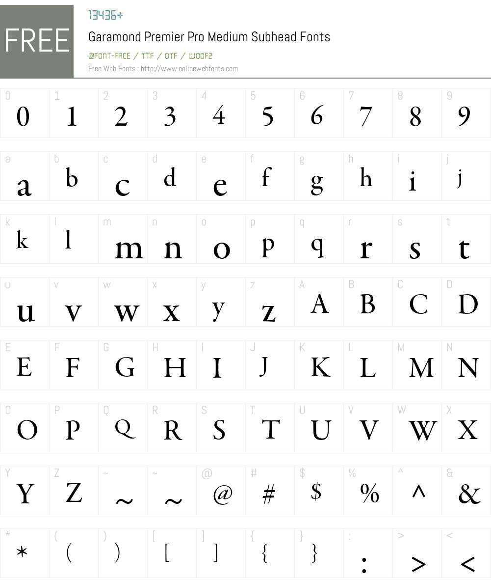 Garamond Premier Pro Font Screenshots