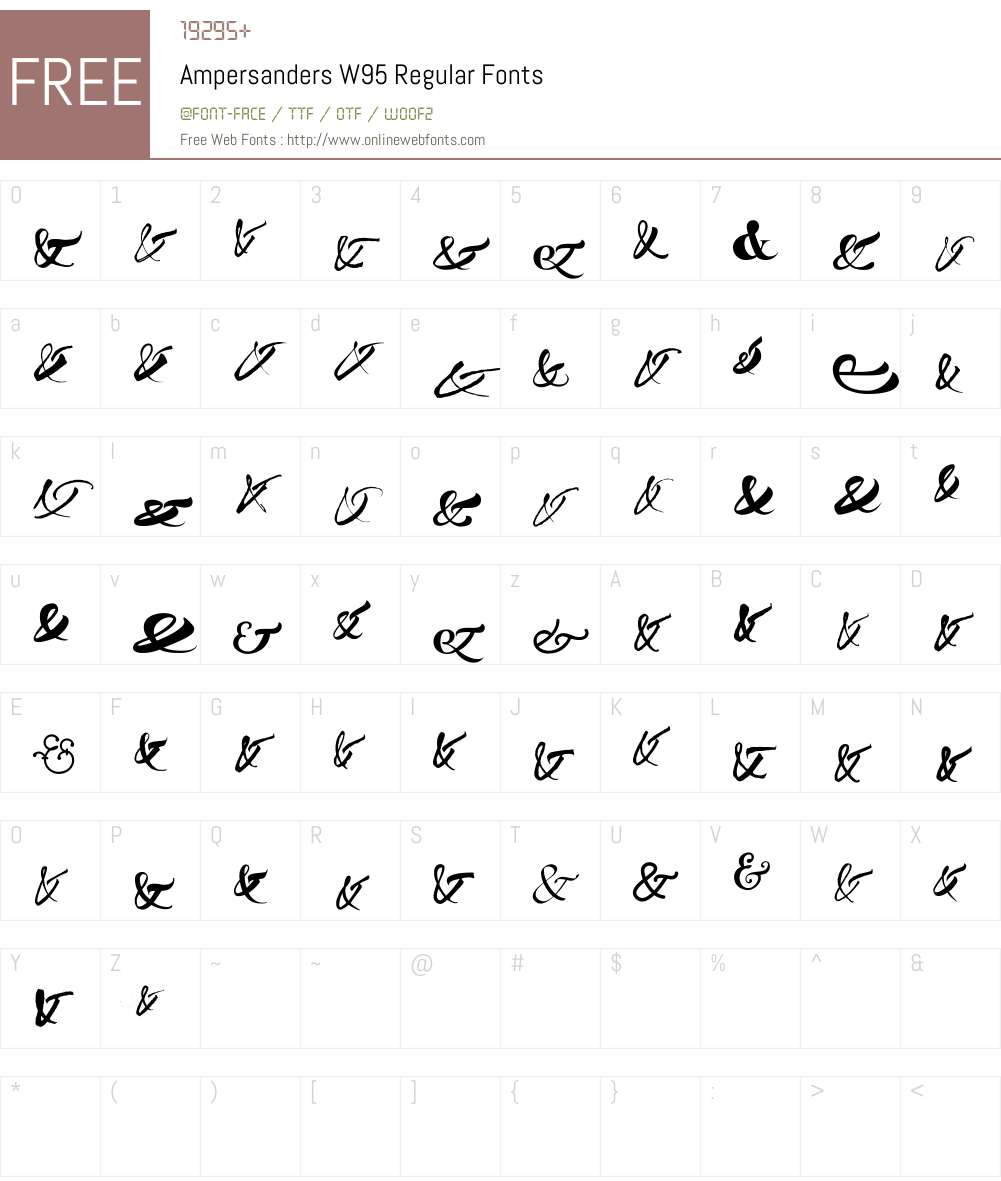 AmpersandersW95-Regular Font Screenshots