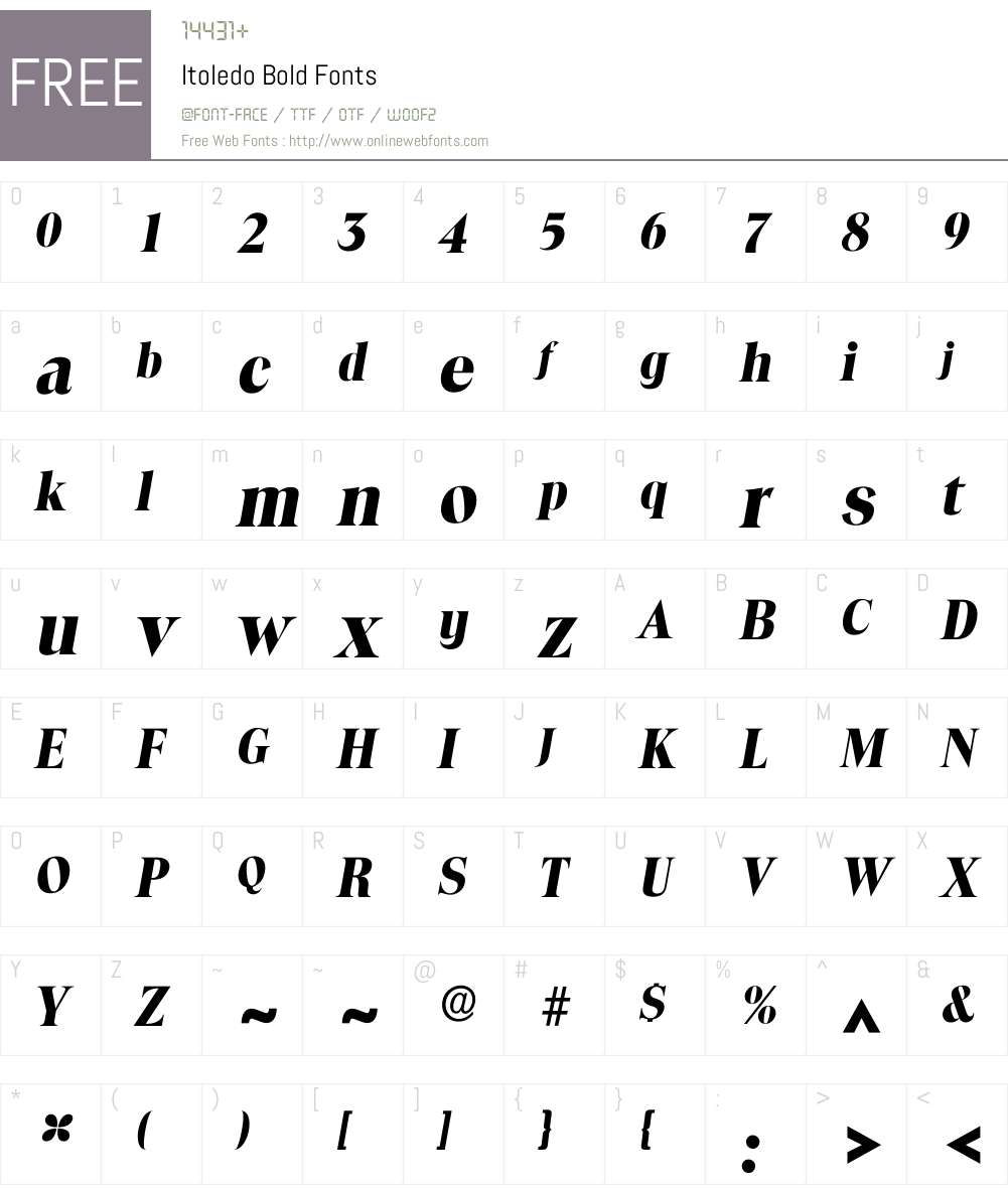 Itoledo Font Screenshots