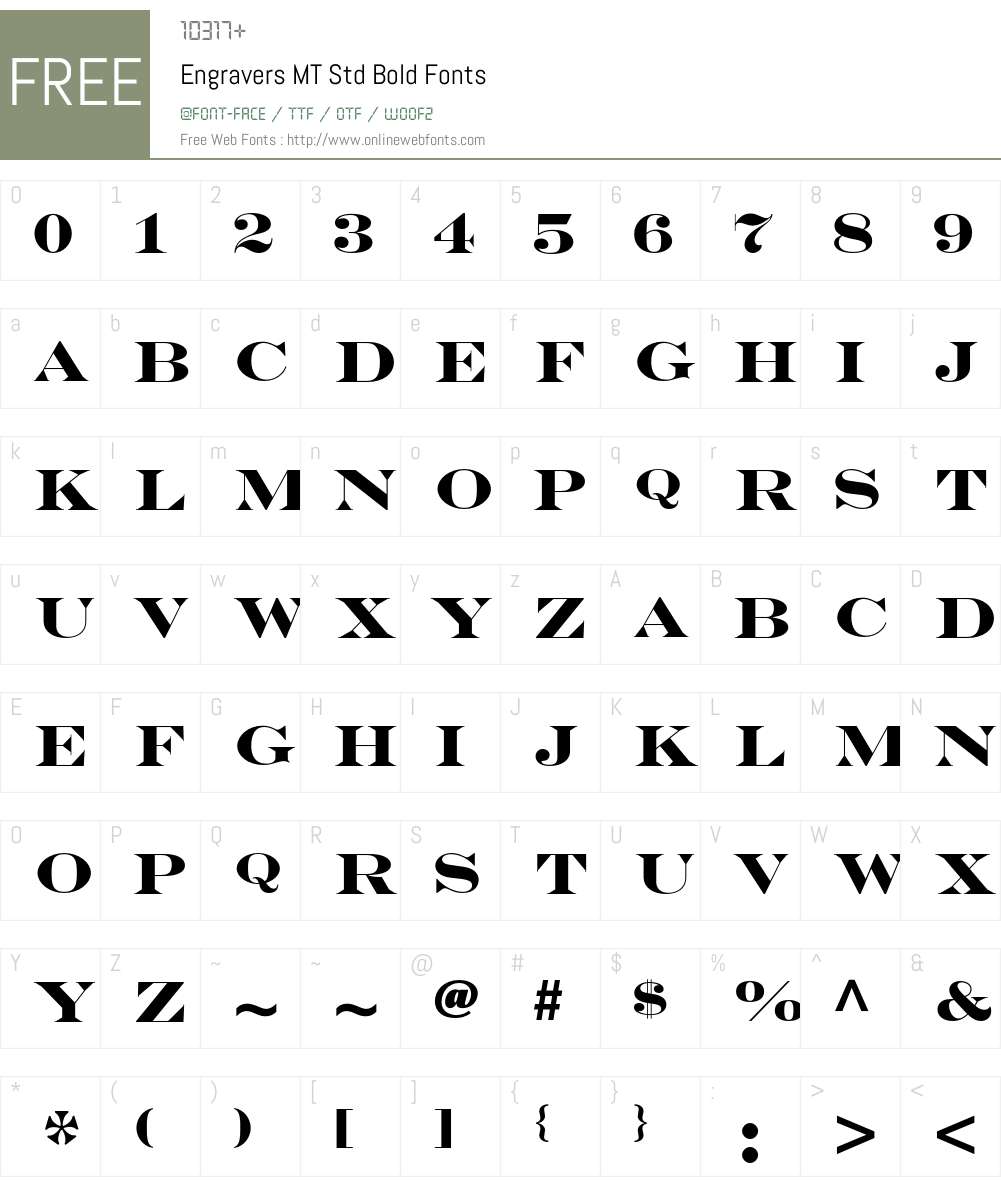 Engravers MT Std Font Screenshots