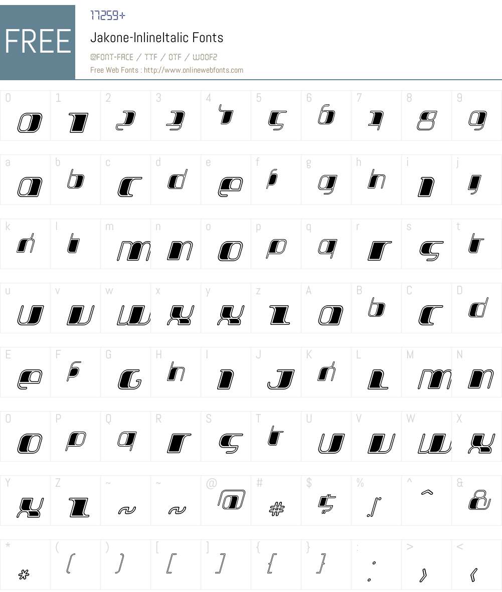 Jakone Font Screenshots