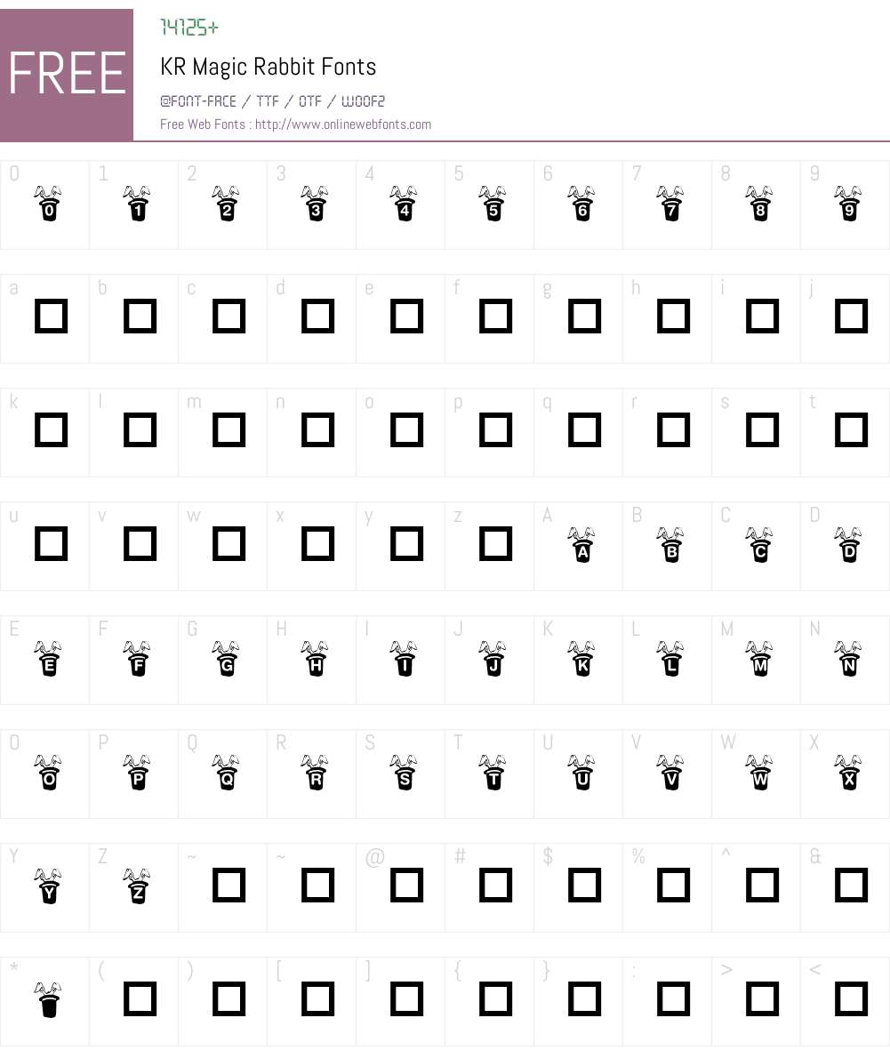 KR Magic Rabbit Font Screenshots