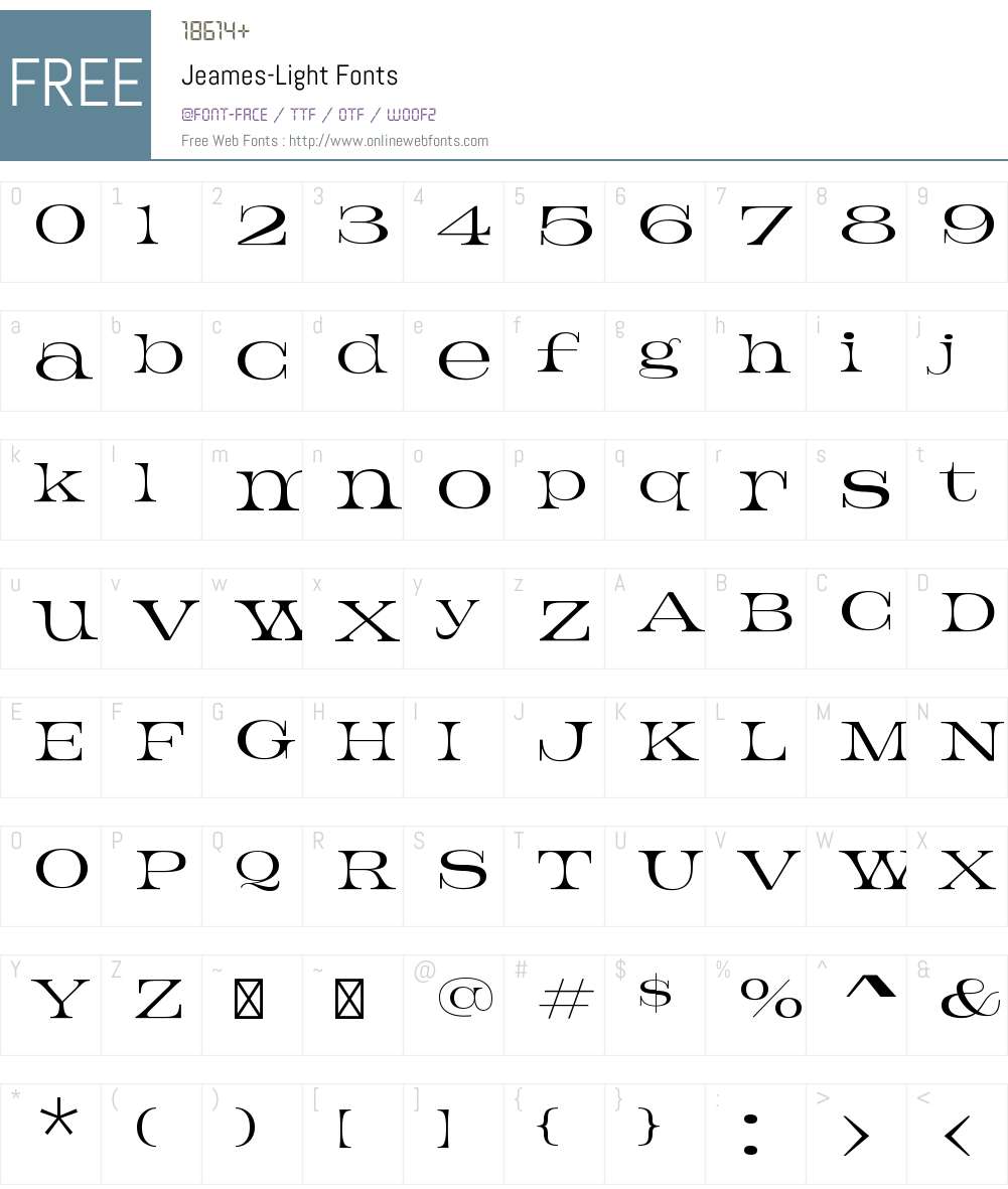 Jeames Font Screenshots