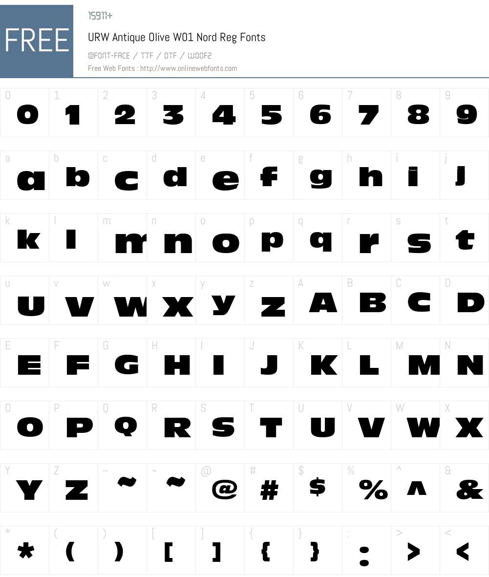 URWAntiqueOliveW01-NordReg Font Screenshots