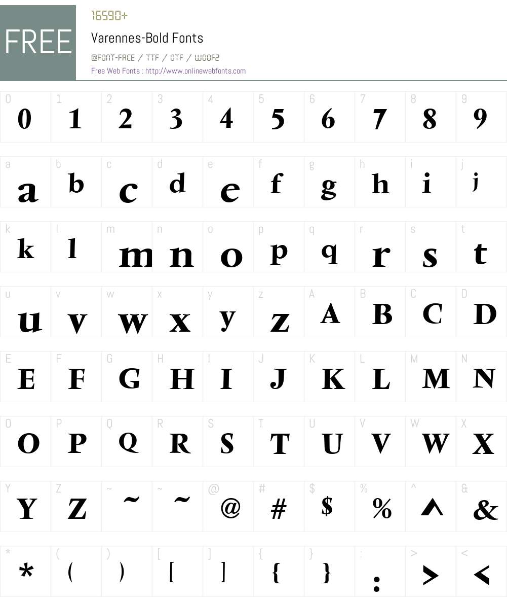 VarennesBold 1.0 08102002 Fonts Free Download