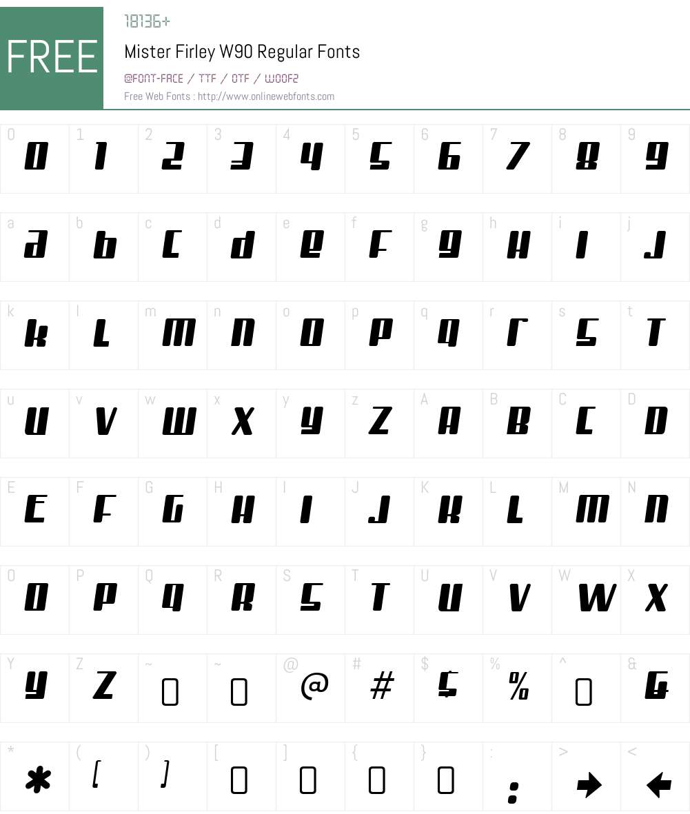 MisterFirleyW90-Regular Font Screenshots