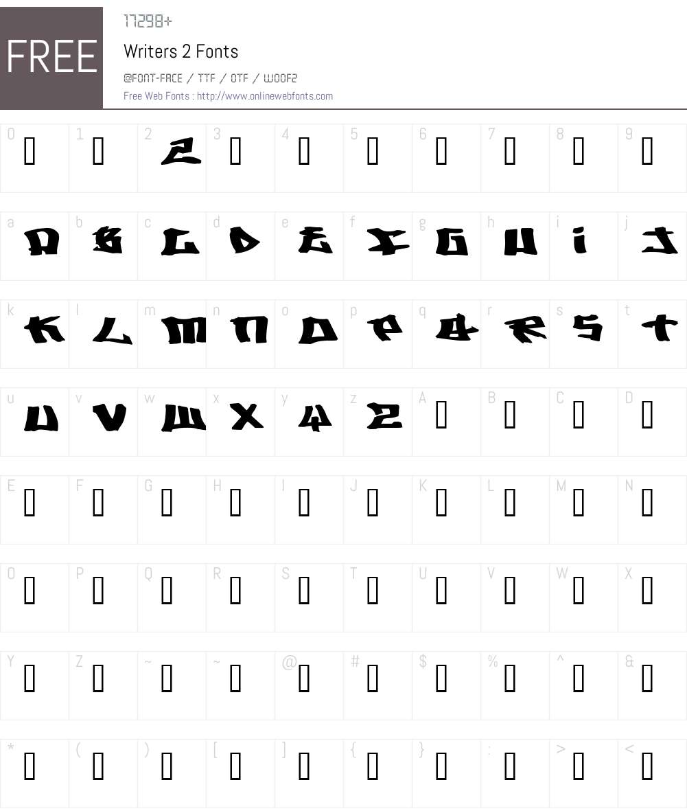 Writers 2 Font Screenshots