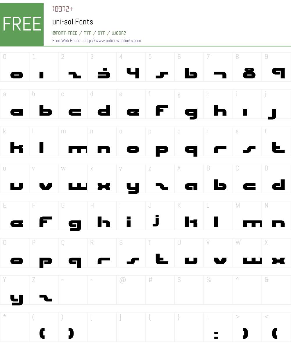 uni-sol Font Screenshots