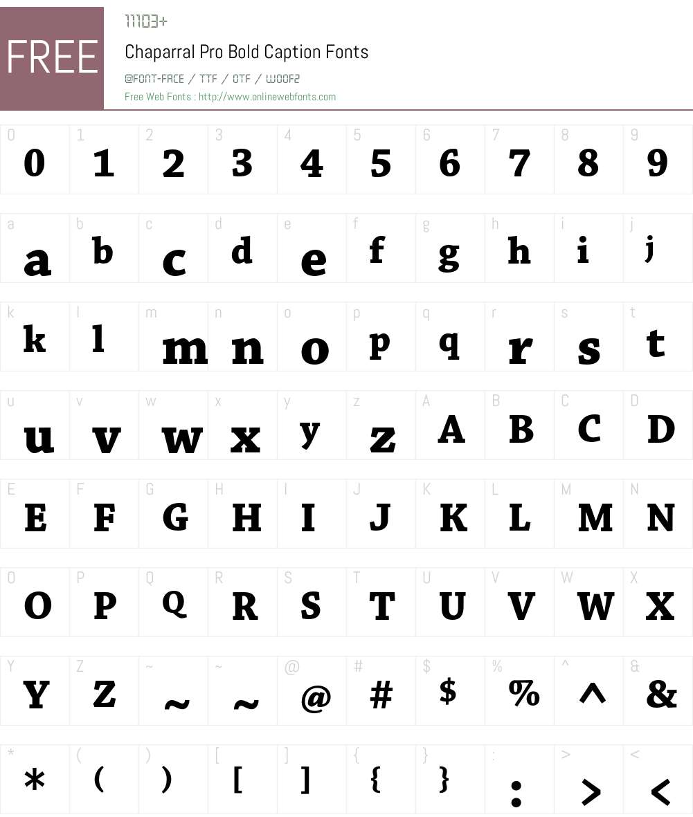 Chaparral Pro Font Screenshots
