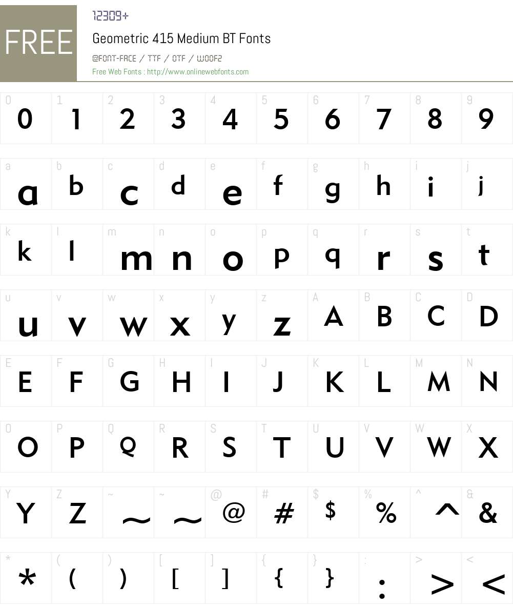 Geometr415 Md BT Font Screenshots