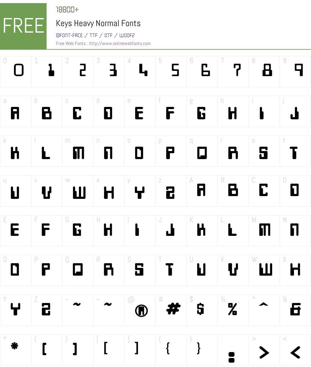 Keys Heavy Font Screenshots