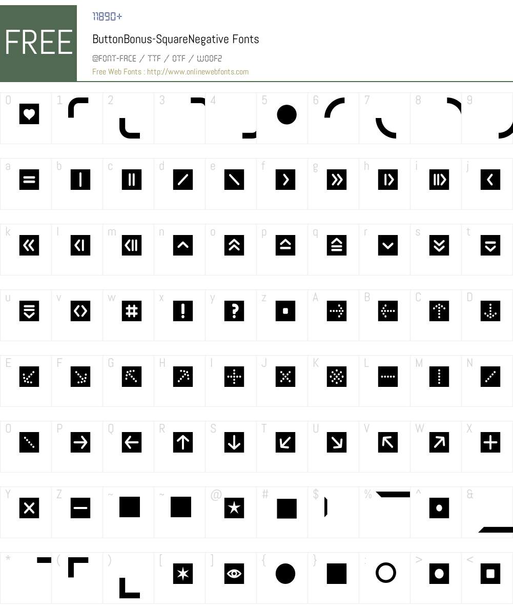 ButtonBonus Font Screenshots
