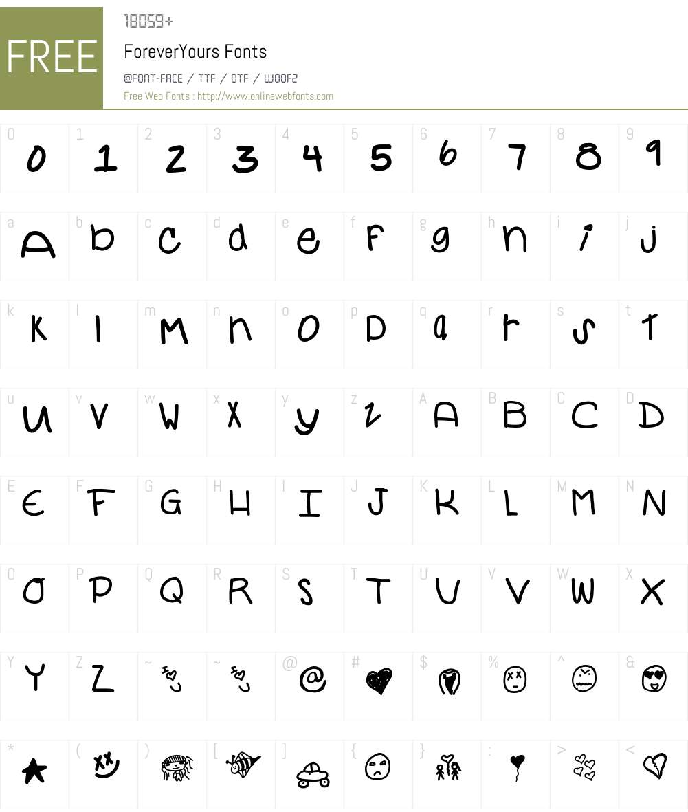 ForeverYours Font Screenshots