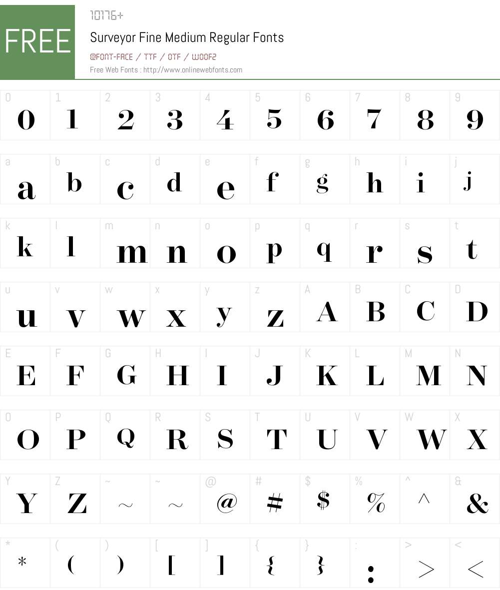 Surveyor Fine Medium Font Screenshots