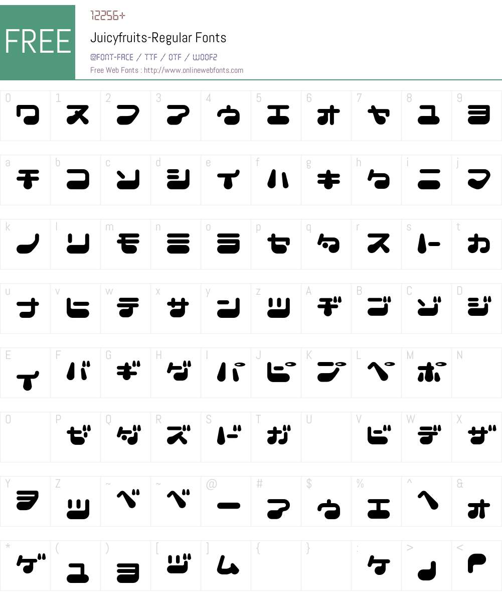 Juicyfruits Font Screenshots