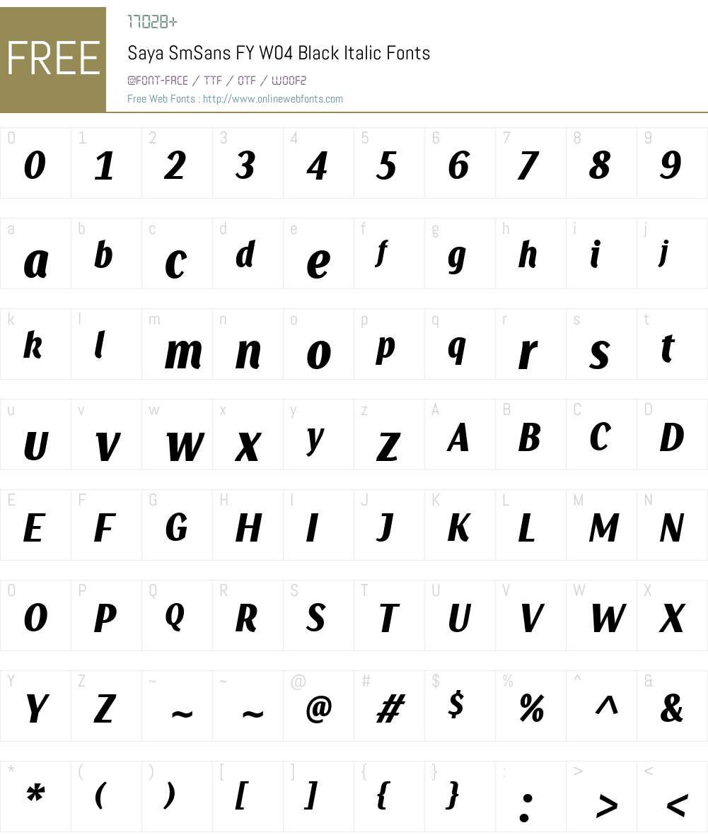 Saya SemiSans FY Font Screenshots