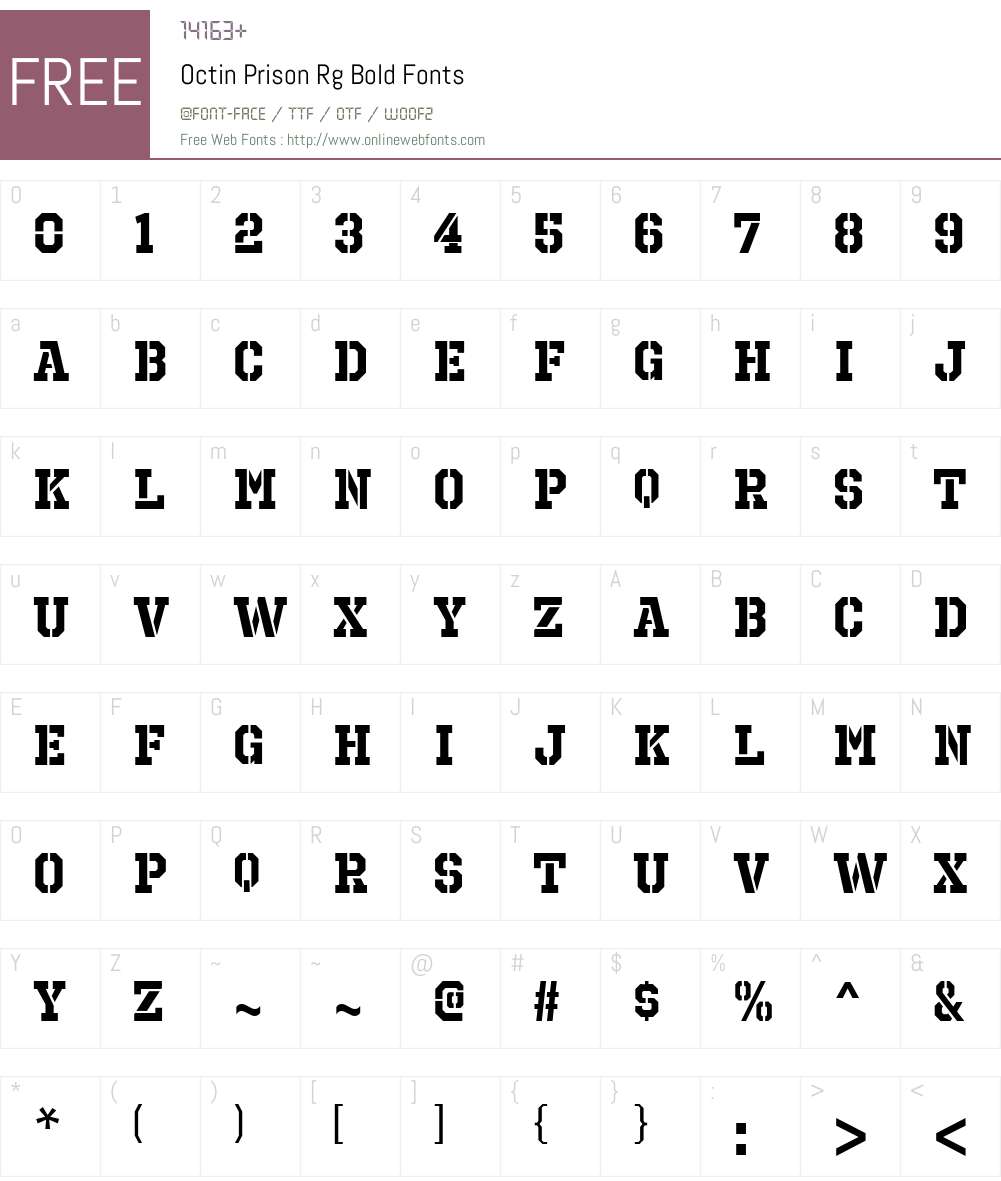 Octin Prison Font Screenshots