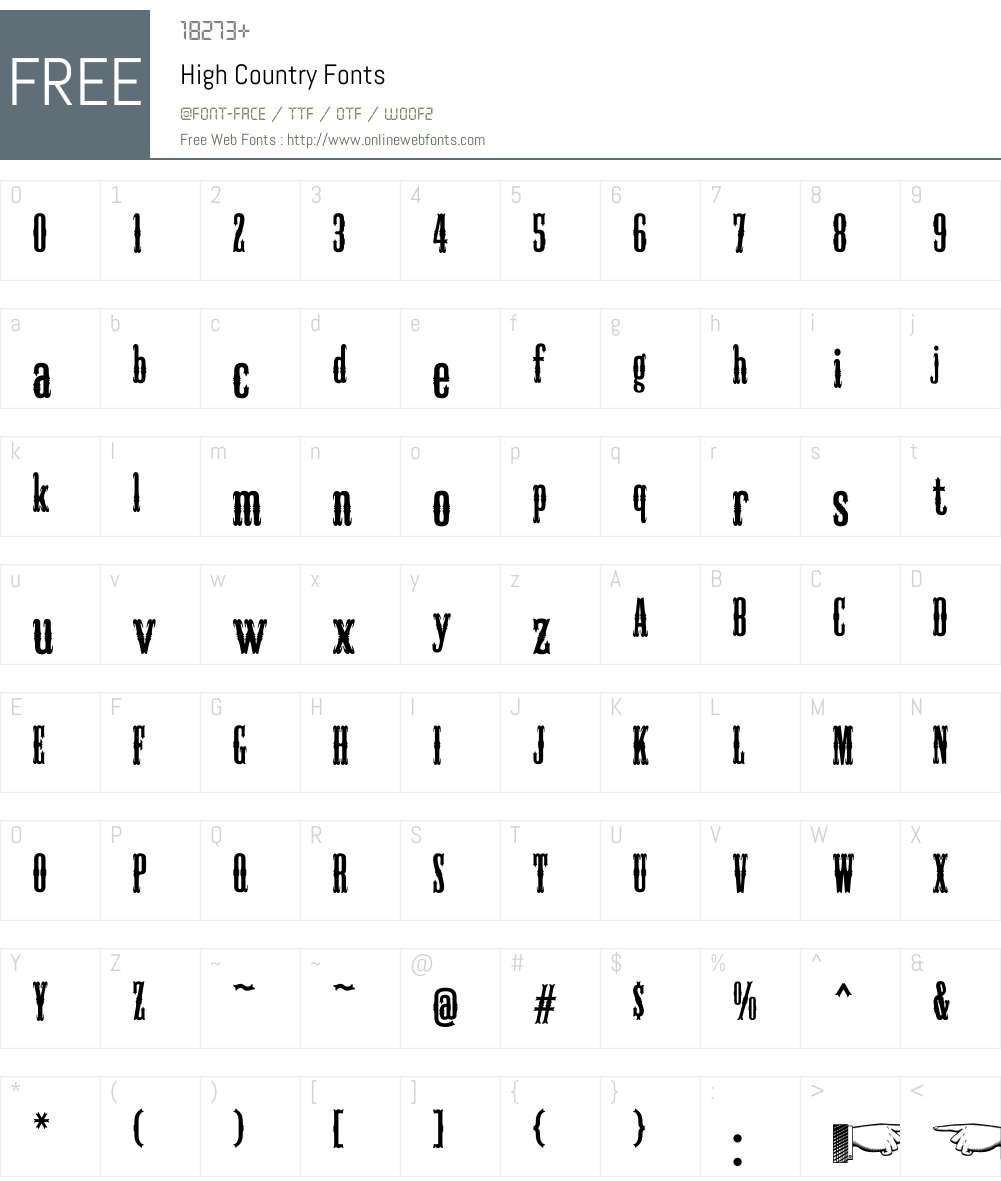 High Country Font Screenshots