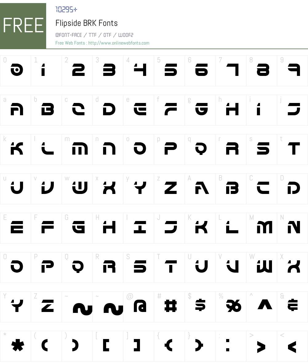 Flipside BRK Font Screenshots