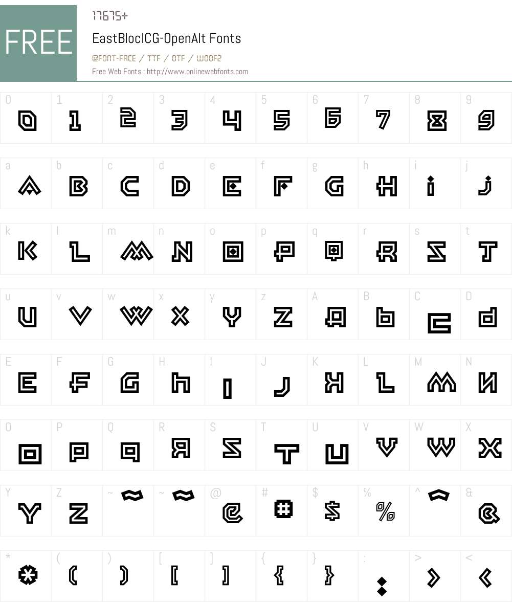 EastBlocICG Font Screenshots