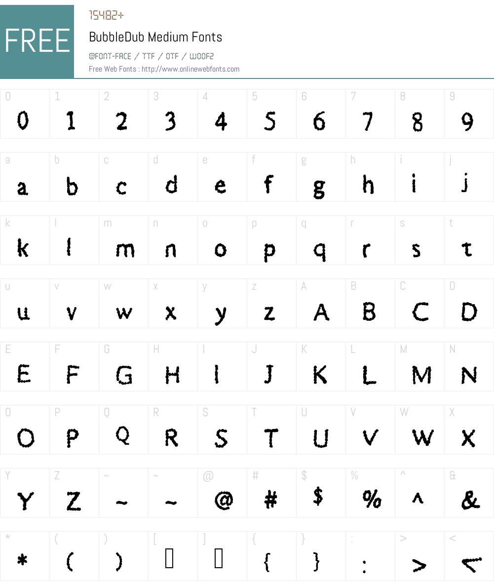 BubbleDub Font Screenshots