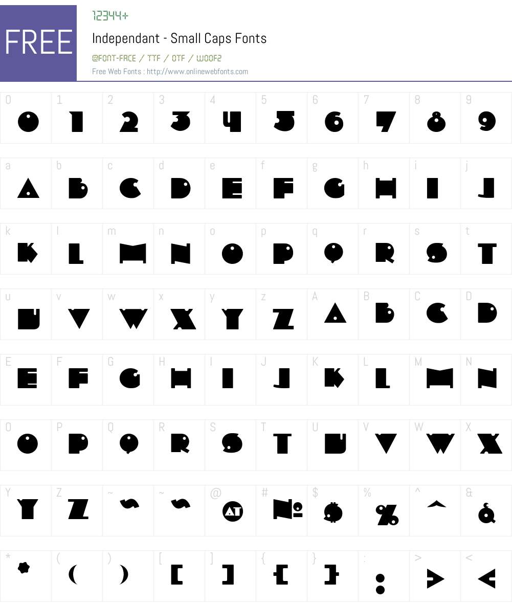 Independant - Small Caps Font Screenshots