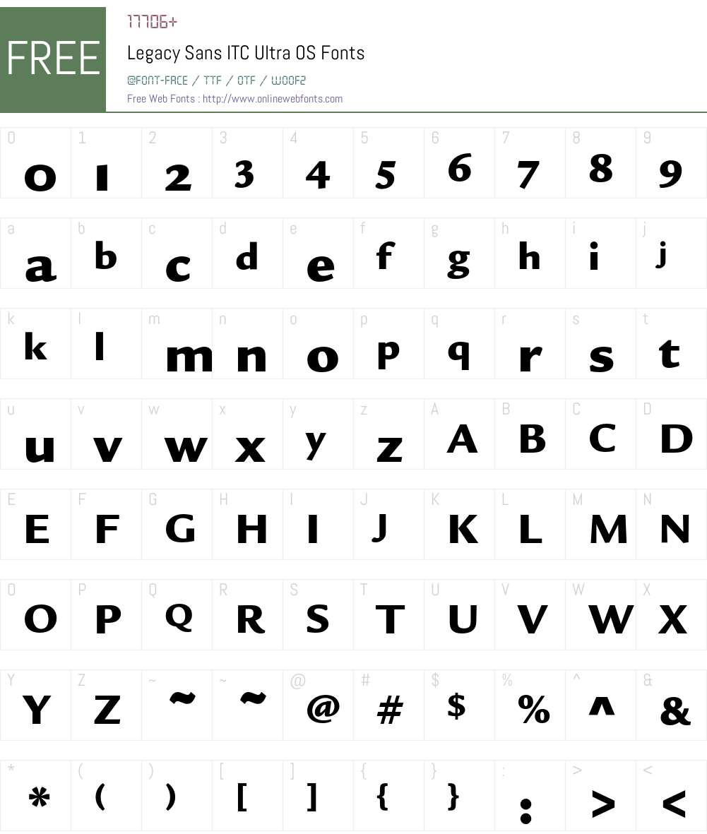 Legacy Sans ITC Font Screenshots