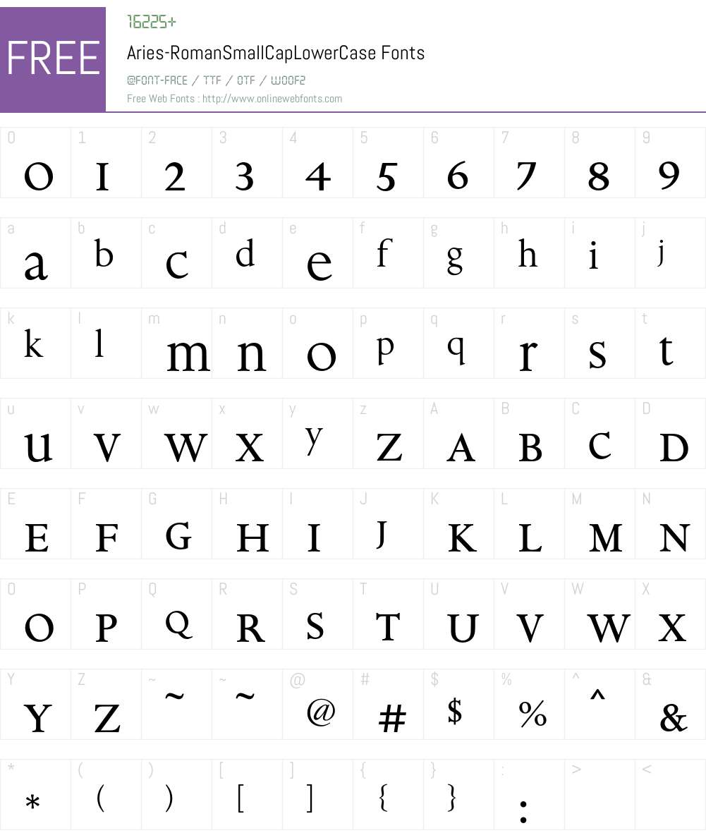 Aries Font Screenshots