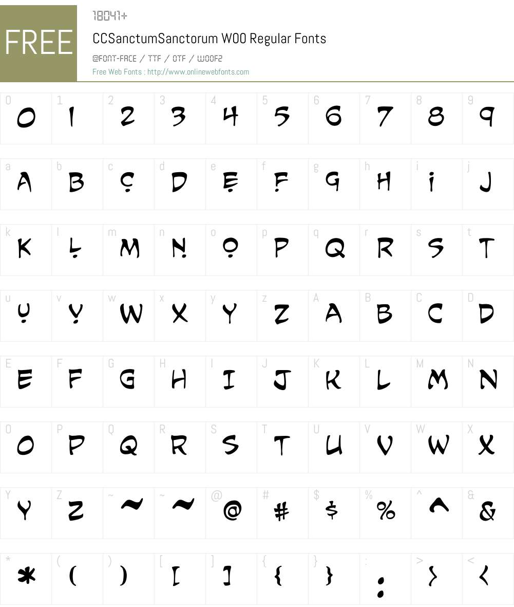 CCSanctumSanctorumW00-Rg Font Screenshots