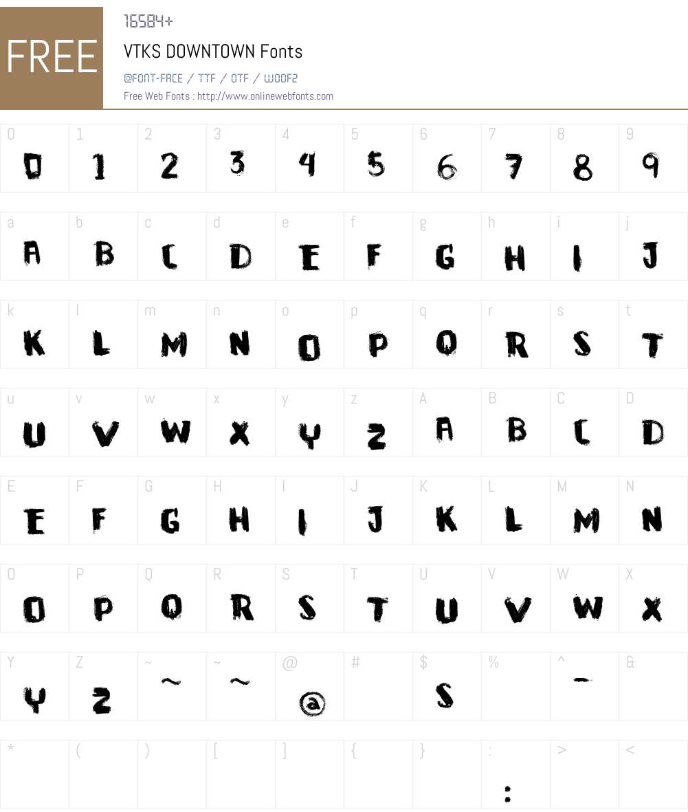 VTKS DOWNTOWN Font Screenshots