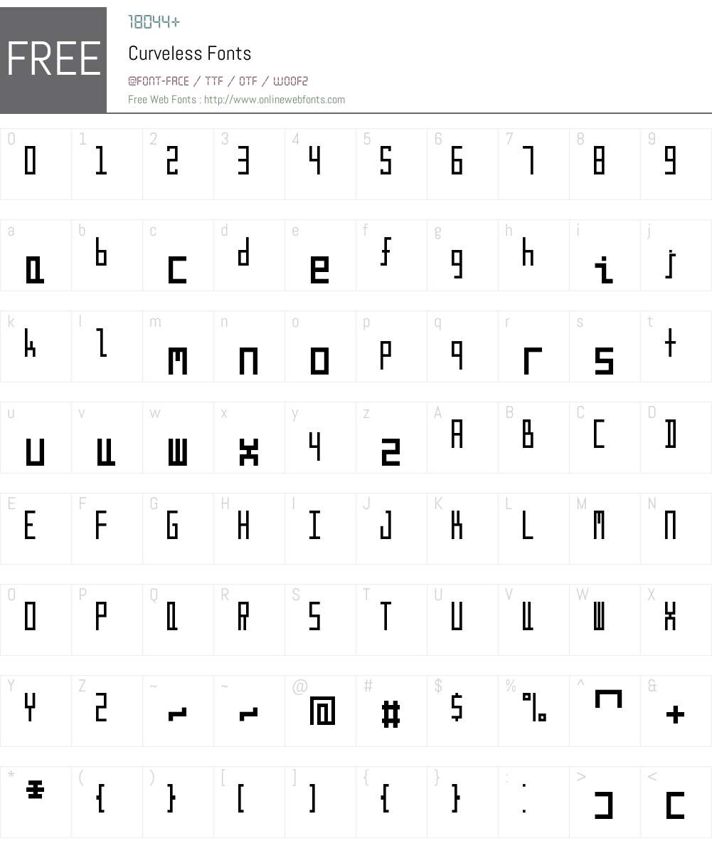 Curveless Font Screenshots