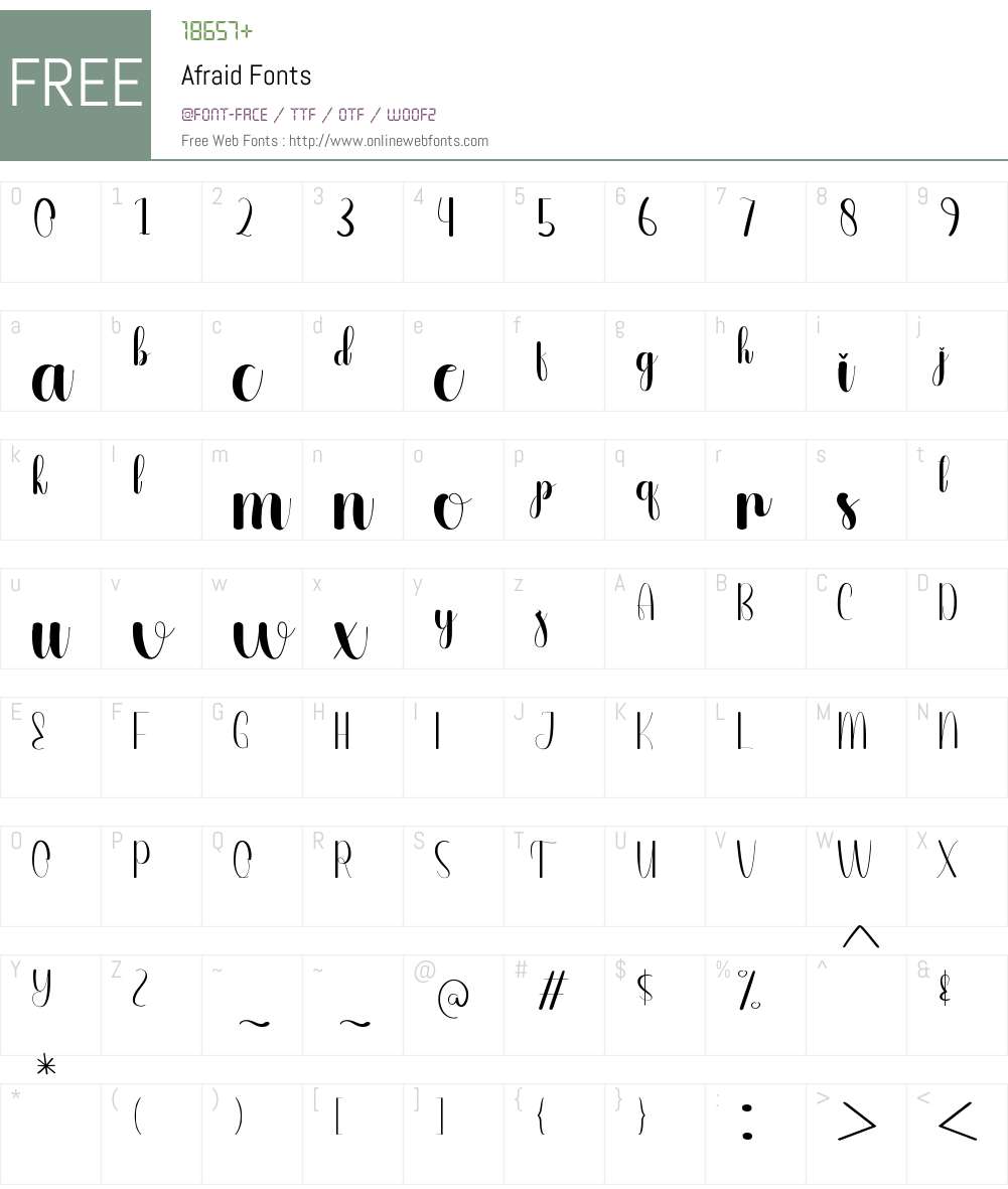 Afraid 1.001;Fontself Maker 3.5.4 Fonts Free Download - OnlineWebFonts.COM