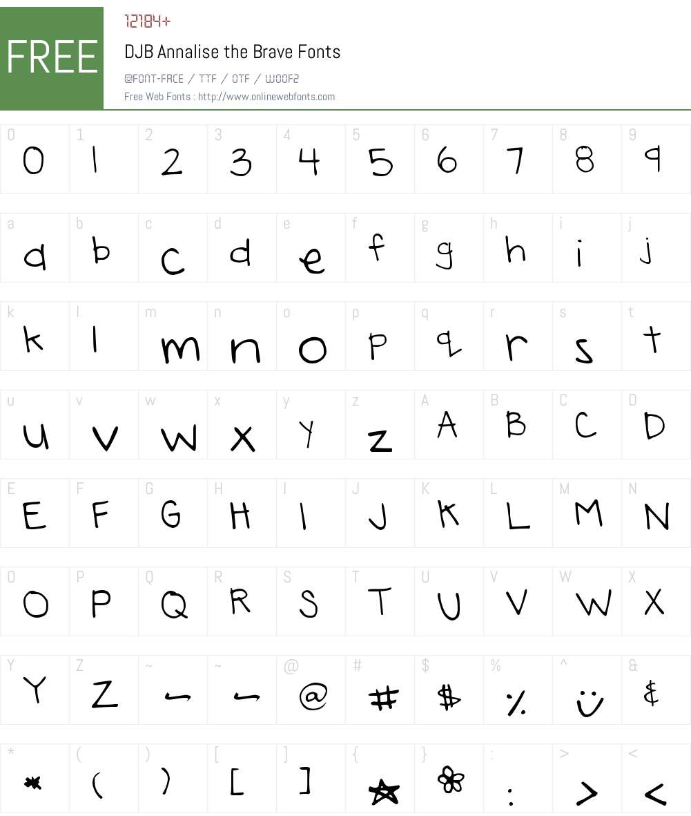 DJB Annalise the Brave Font Screenshots