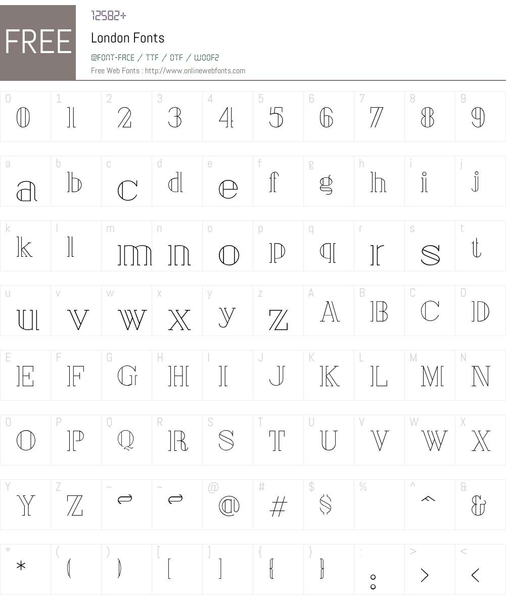 London Font Screenshots