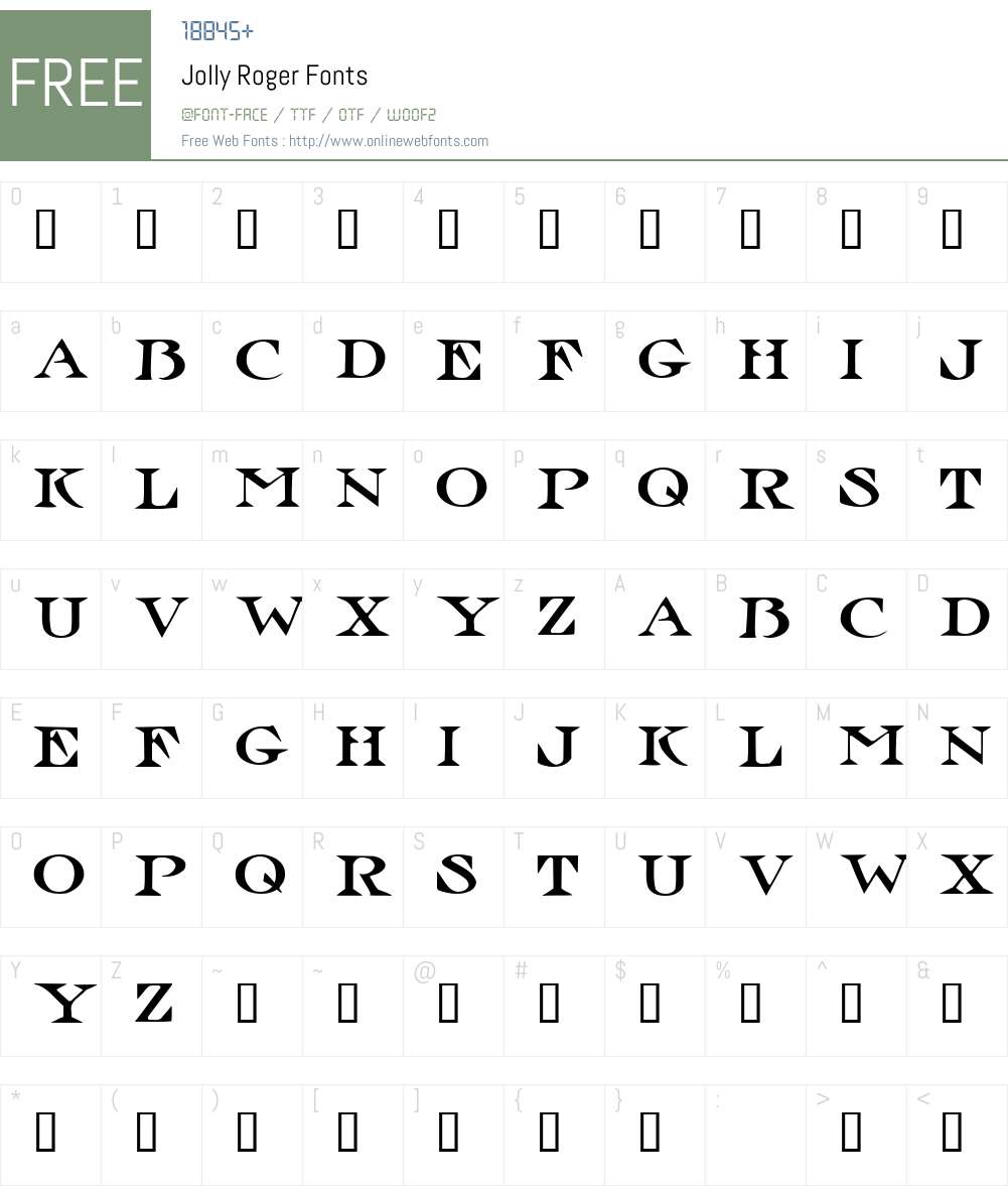 Jolly Roger Font Screenshots