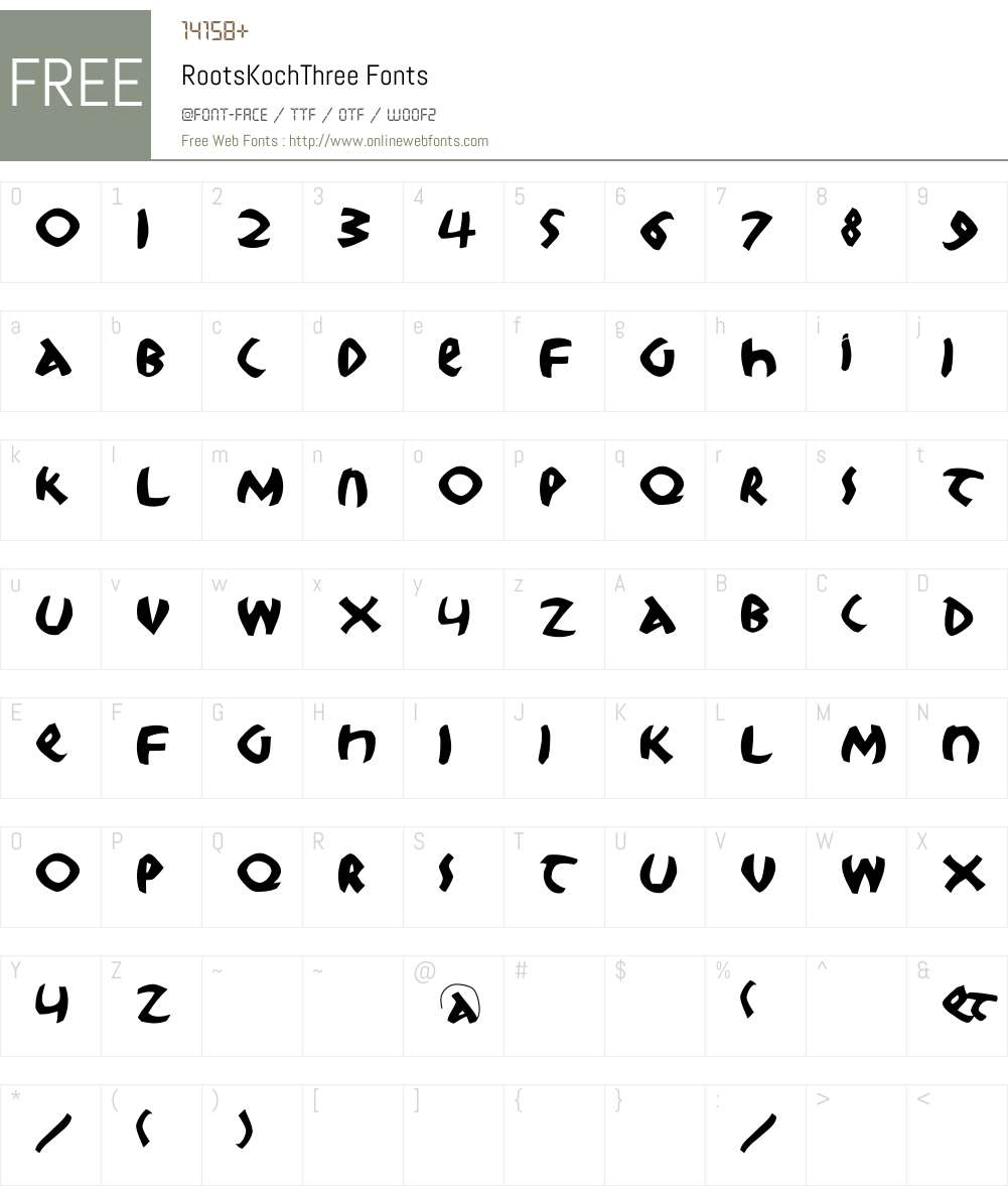 RootsKochThree Font Screenshots