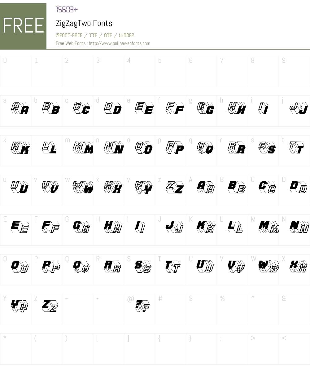 ZigZagTwo Font Screenshots