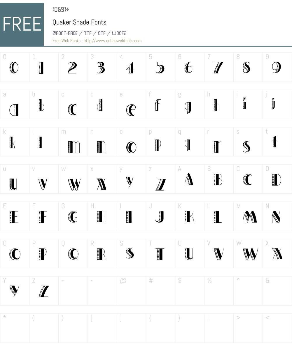 Quaker Shade Font Screenshots