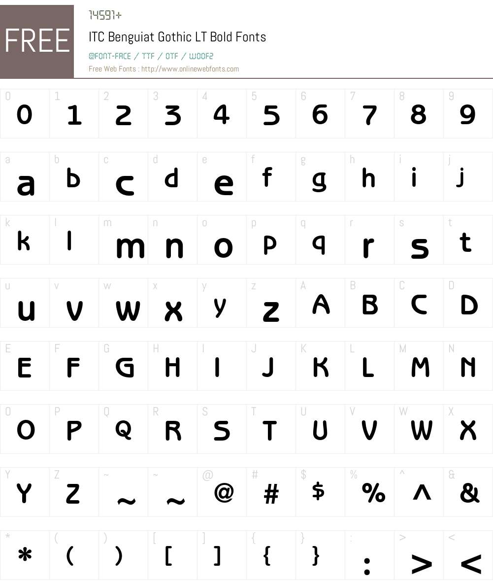 ITC Benguiat Gothic LT Font Screenshots