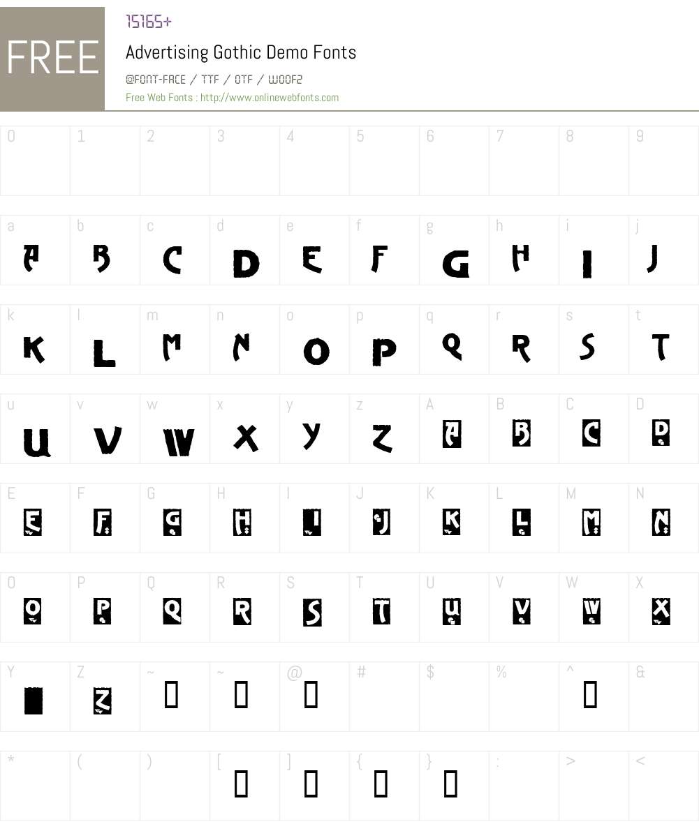 Advertising Gothic Demo Font Screenshots