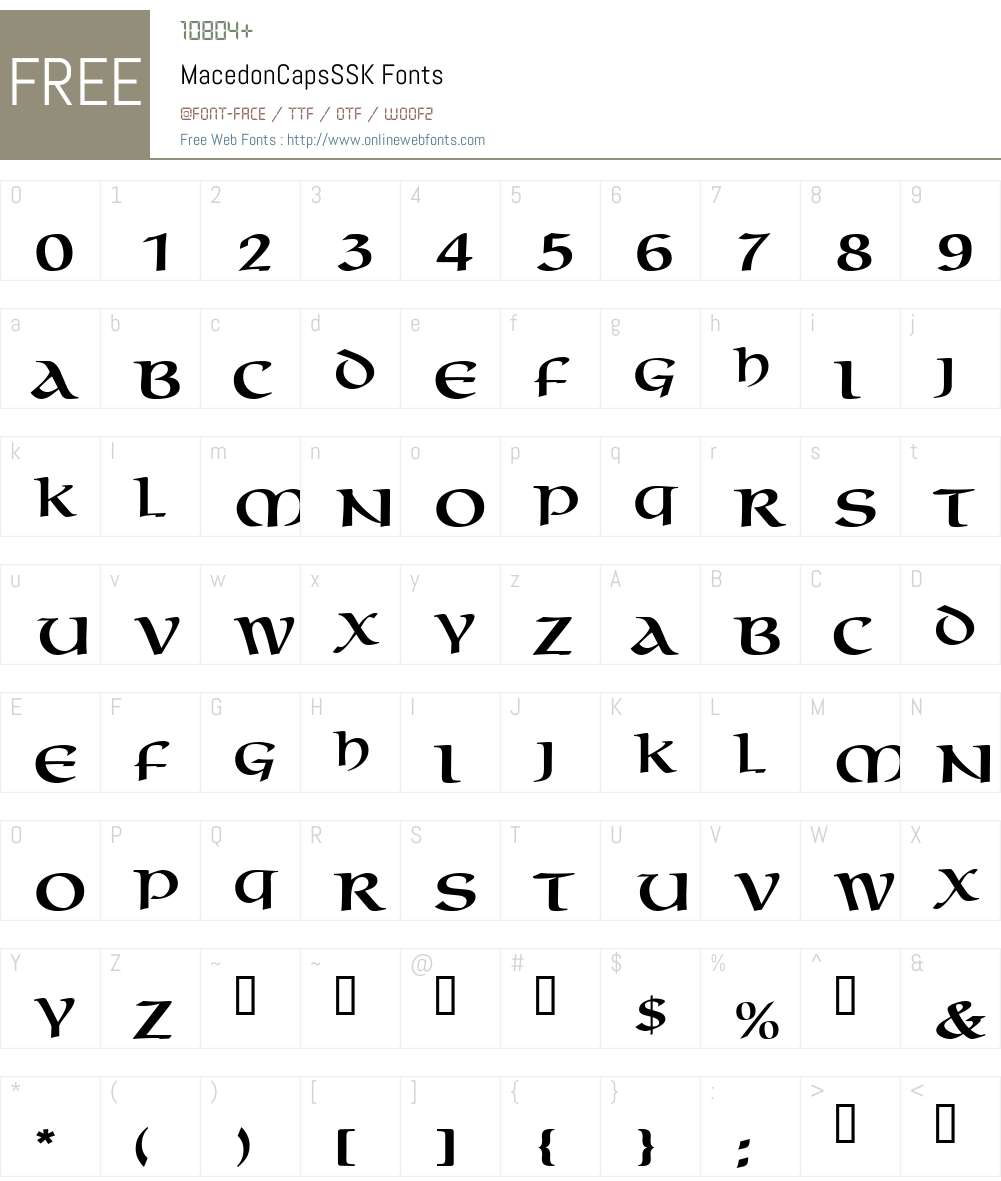 MacedonCapsSSK Font Screenshots