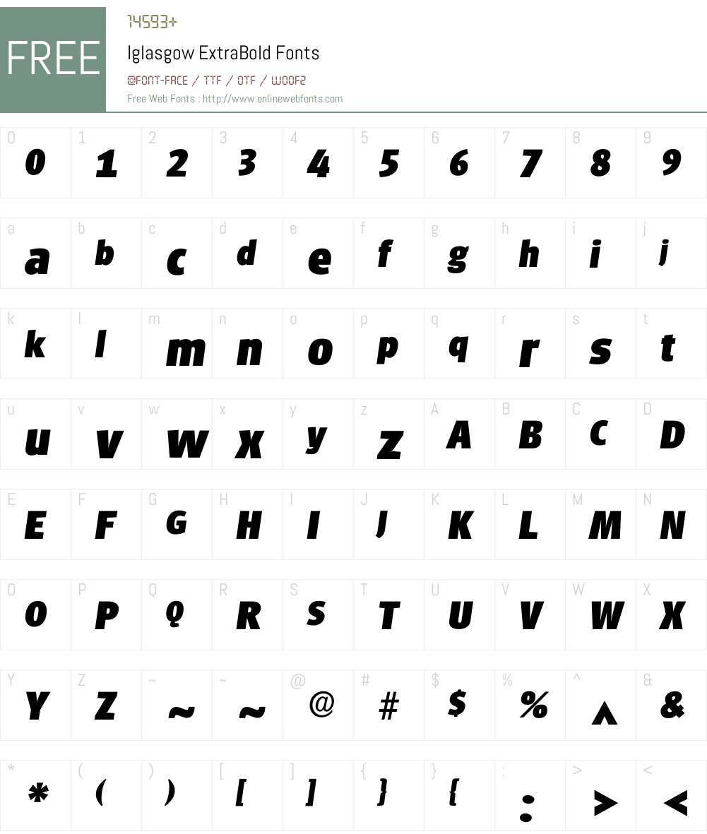 Iglasgow Font Screenshots