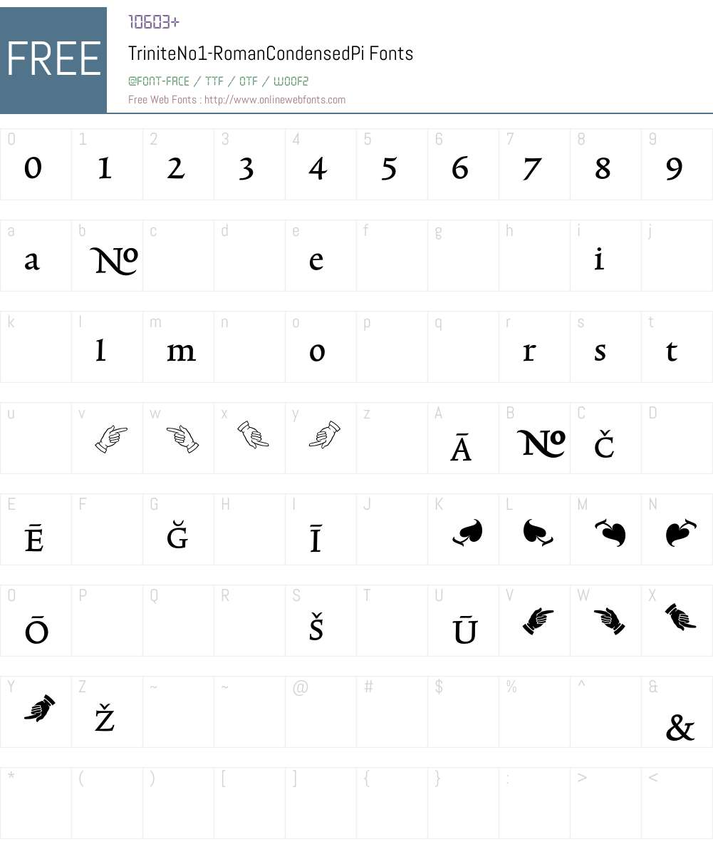 TriniteNo1 Font Screenshots