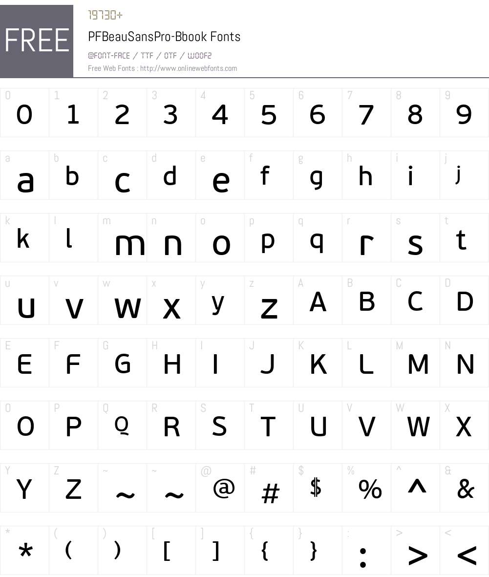 PF BeauSans Pro Font Screenshots
