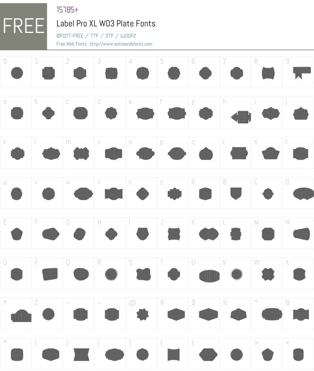 LabelProXLW03-Plate Font Screenshots