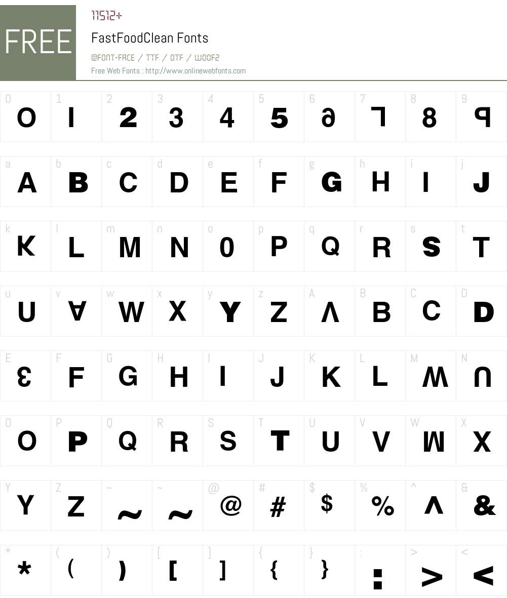FastFood Font Screenshots