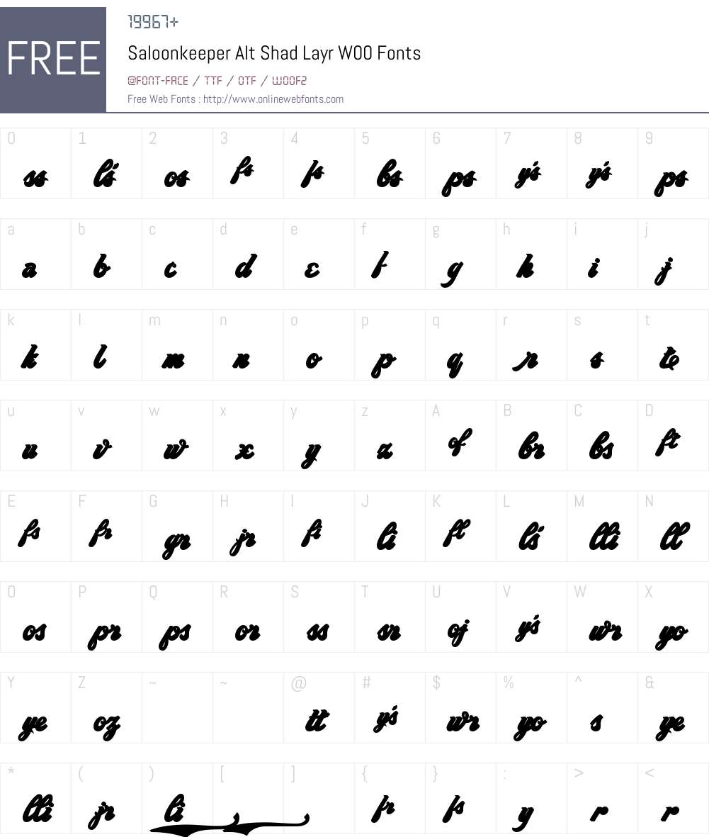 SaloonkeeperAltShadLayrW00 Font Screenshots