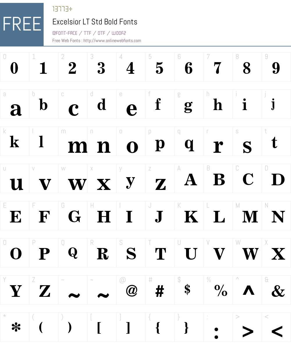 Excelsior LT Std Font Screenshots