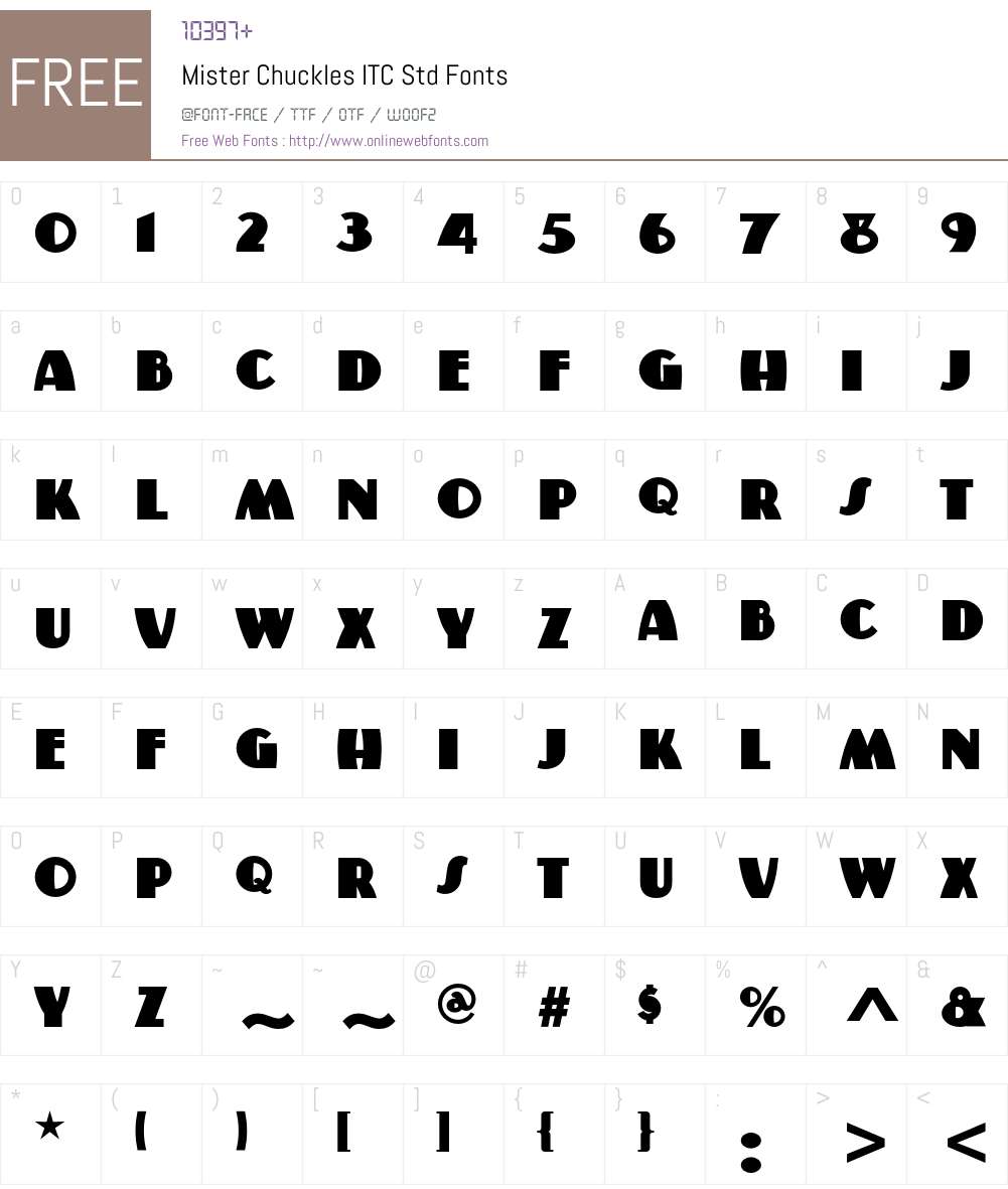 Mister Chuckles ITC Std Font Screenshots