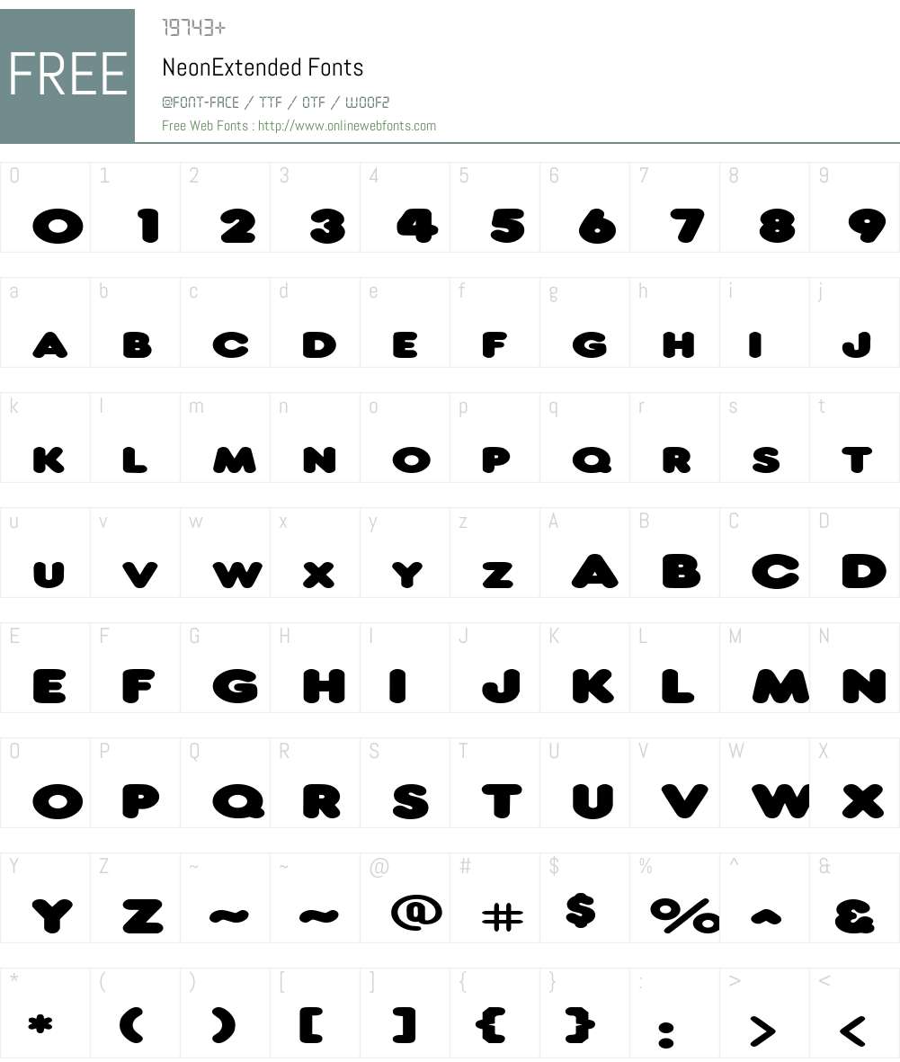 NeonExtended Font Screenshots